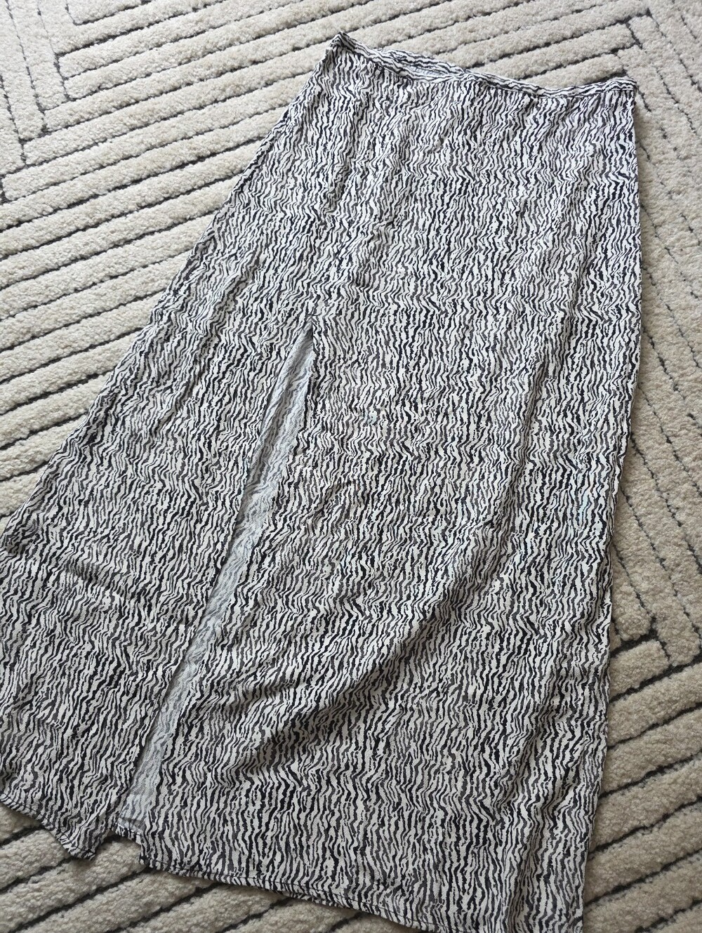 H&M Zebra Crepe Midi Skirt